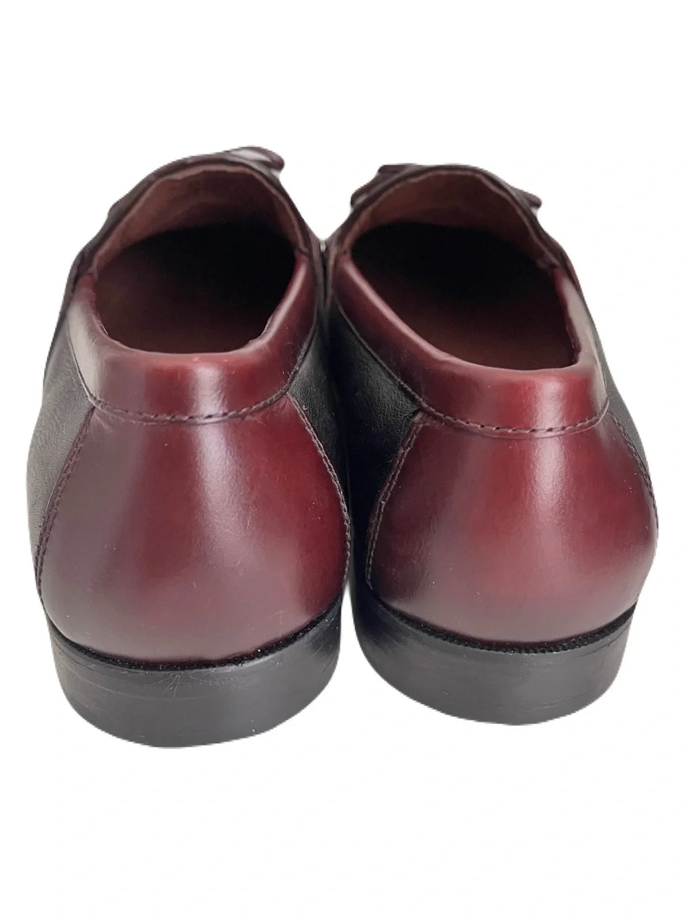 Johnson & Murphy ‘Aragon II’ Black and Burgundy Kiltie Tassel Loafers, Size 13W